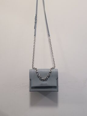 Charles & Keith Light Blue Brennan Chain-Detail Crossbody Bag